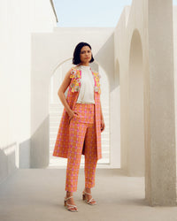 Pink fleur jacket set | Pooja Rajgarhia Gupta