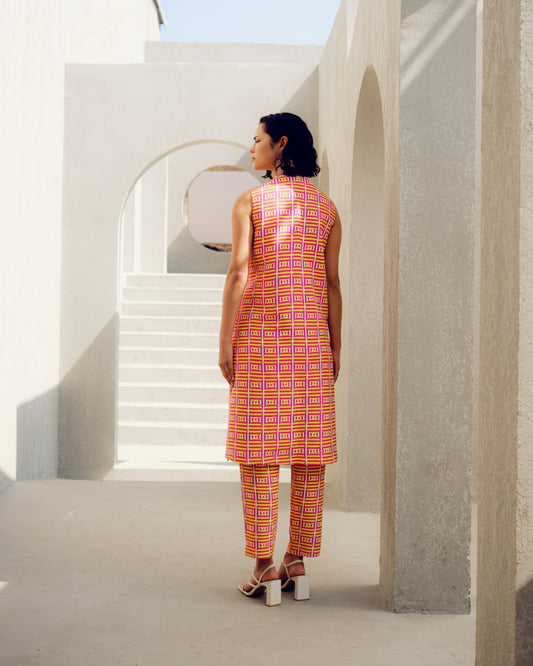 Pink fleur jacket set | Pooja Rajgarhia Gupta