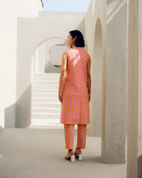 Pink fleur jacket set | Pooja Rajgarhia Gupta