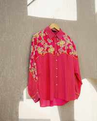 Pink print play kimono shirt | Pooja Rajgarhia Gupta