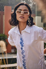 The Indigo Stem White Shirt | Puja Agarwal