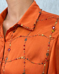 Raha Burnt Orange Shisha Shirt | AMBR