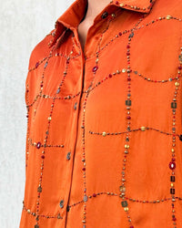 Raha Burnt Orange Shisha Shirt | AMBR