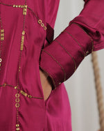 Rhea Plum Satin Dress | AMBR