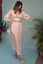 Masbah Pink Blouse with Skirt | Prahnaaya