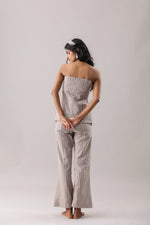 Mocha-Striped  Off- Shoulder Set | Why Look West