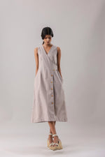 Mocha- Striped Wrap Midi | Why Look West