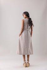 Mocha- Striped Wrap Midi | Why Look West