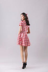 Gingham Flare Mini Dress | Why Look West