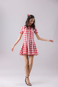 Gingham Flare Mini Dress | Why Look West