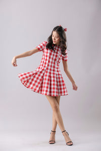 Gingham Flare Mini Dress | Why Look West
