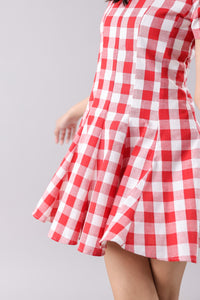 Gingham Flare Mini Dress | Why Look West
