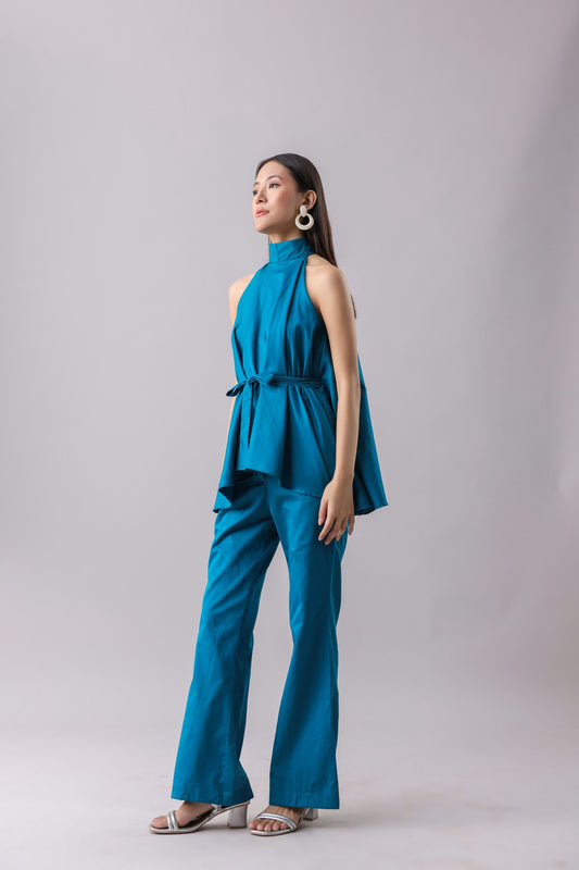 Crystal Teal Halter Co-ord Set | Why Look West