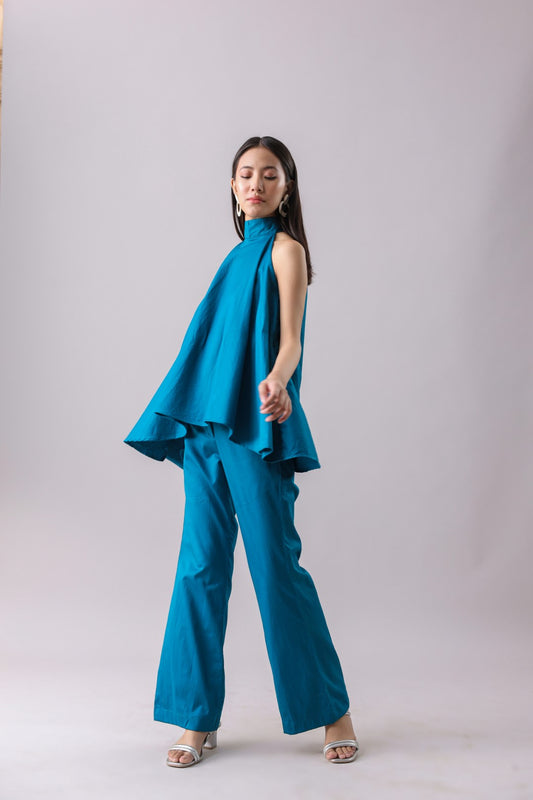 Crystal Teal Halter Co-ord Set | Why Look West