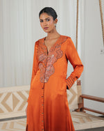 Saya Burnt Orange Applique Dress | AMBR