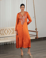 Saya Burnt Orange Applique Dress | AMBR