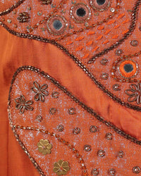 Saya Burnt Orange Applique Dress | AMBR