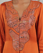 Saya Burnt Orange Applique Dress | AMBR