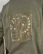 Ula Linen Shimmer Green Kaftan | AMBR