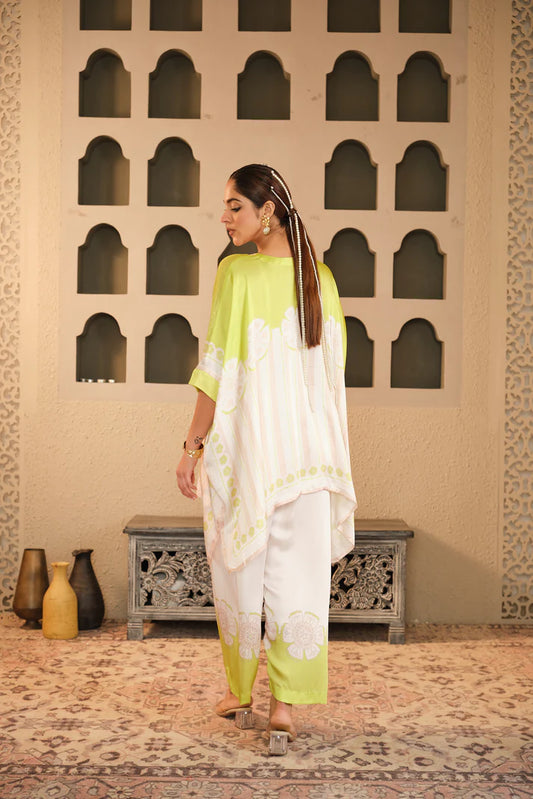 Ivory-Neon Co-ord Set | Blooming Threads