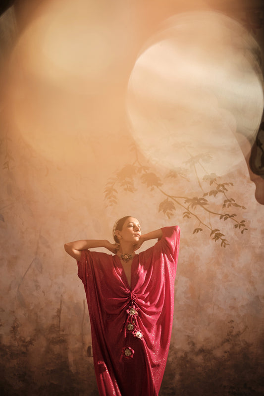 Hot Pink Kaftan | Blooming Threads