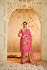 Pink Saree | Blooming Threads