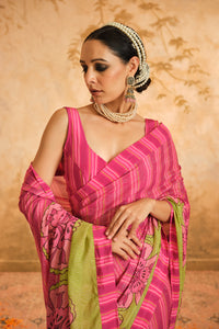 Pink Saree | Blooming Threads