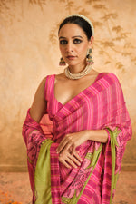 Pink Saree | Blooming Threads