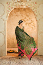 Green Saree | Blooming Threads