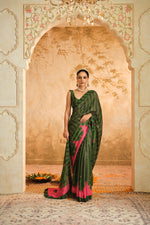 Green Saree | Blooming Threads