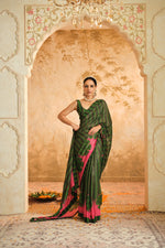 Green Saree | Blooming Threads
