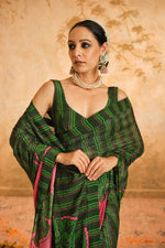 Green Saree | Blooming Threads
