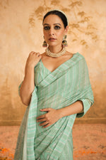Aqua Saree | Blooming Threads