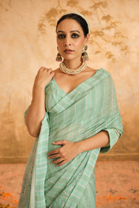 Aqua Saree | Blooming Threads