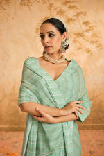 Aqua Saree | Blooming Threads