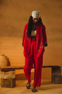 RED BIG SHIRT | Linen Bloom