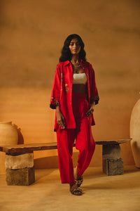 RED BIG SHIRT | Linen Bloom