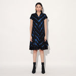 Ukio shibori a-line dress - Black Blue | Linetribe