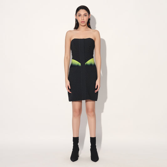 Aldrin ombre corset dress - Black | Linetribe