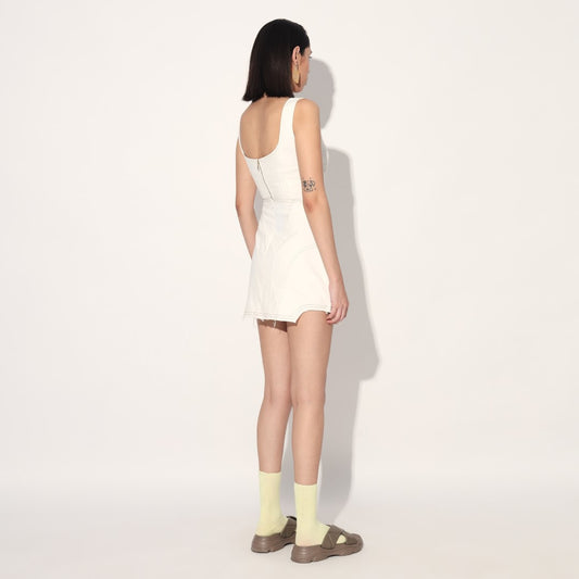 Eden denim skirt - White | Linetribe