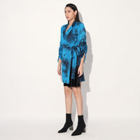Nebula wrap jacket dress - Blue | Linetribe