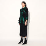 Ivy shibori stripe shirt - Black Green | Linetribe