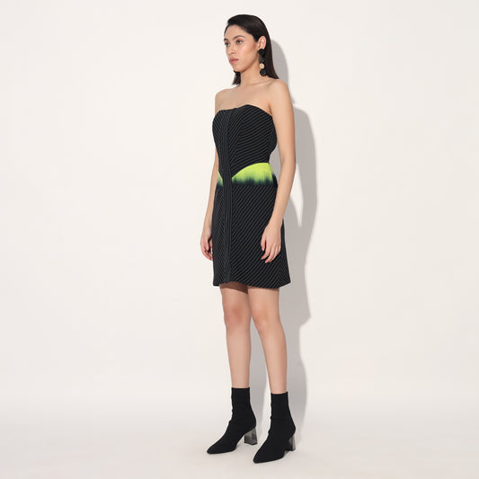 Aldrin ombre corset dress - Black | Linetribe