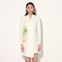 Nova cut away jacket dress - White | Linetribe