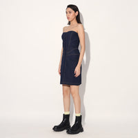 Aldrin denim corset dress - Blue | Linetribe