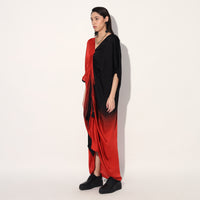 Aphelion ombre kaftan dress - Red Black | Linetribe