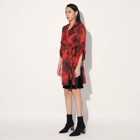 Nebula wrap jacket dress - Red | Linetribe