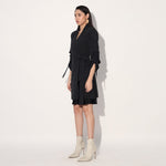 Nebula striped jacket dress - Black | Linetribe