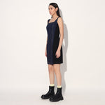 Celeste denim panel dress - Blue | Linetribe