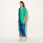 Aphelion ombre kaftan dress - Green Blue | Linetribe